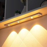 چراغ زیر کابینتی شارژی سنسوردار LED | سه رنگ نور، شارژی USB و روشن شدن خودکار