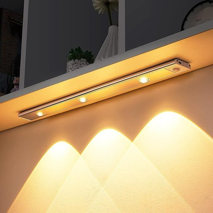 چراغ زیر کابینتی شارژی سنسوردار LED | سه رنگ نور، شارژی USB و روشن شدن خودکار