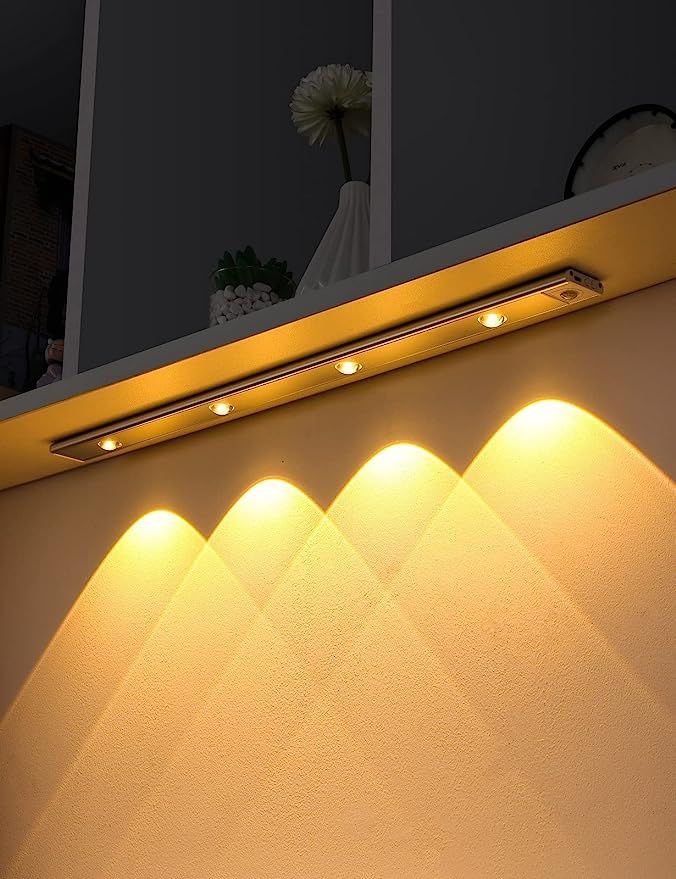 چراغ زیر کابینتی شارژی سنسوردار LED | سه رنگ نور، شارژی USB و روشن شدن خودکار