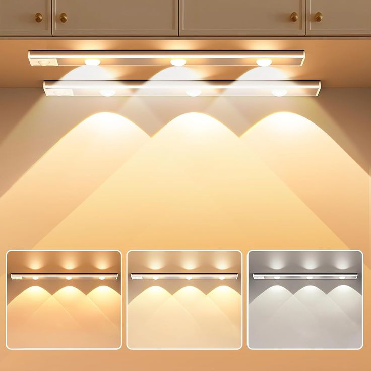 چراغ زیر کابینتی شارژی سنسوردار LED | سه رنگ نور، شارژی USB و روشن شدن خودکار