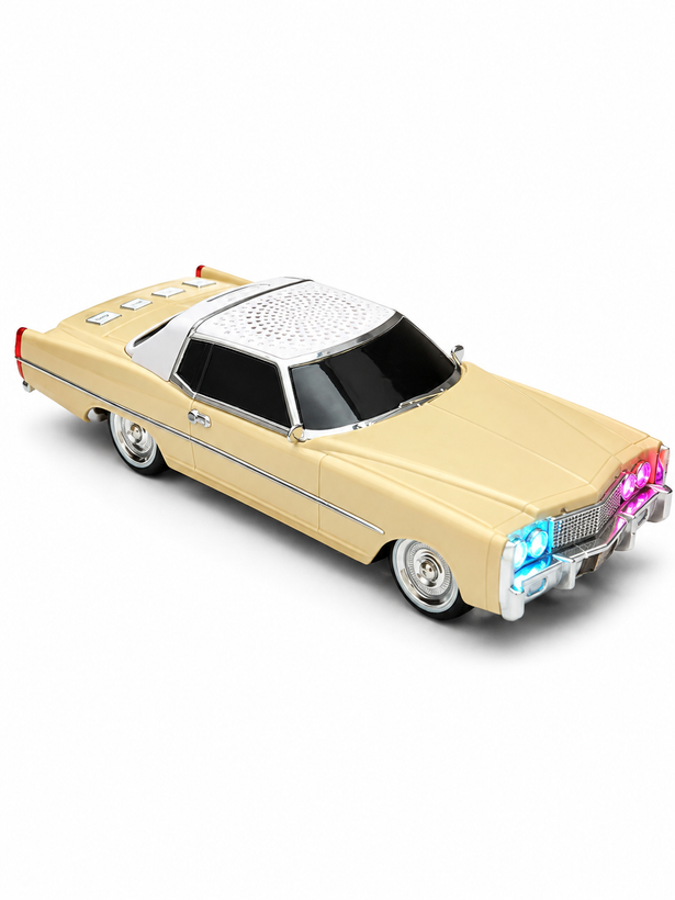 اسپیکر بلوتوثی طرح کادیلاک مدل WS-1966 با چراغ RGB، ورودی USB و AUX