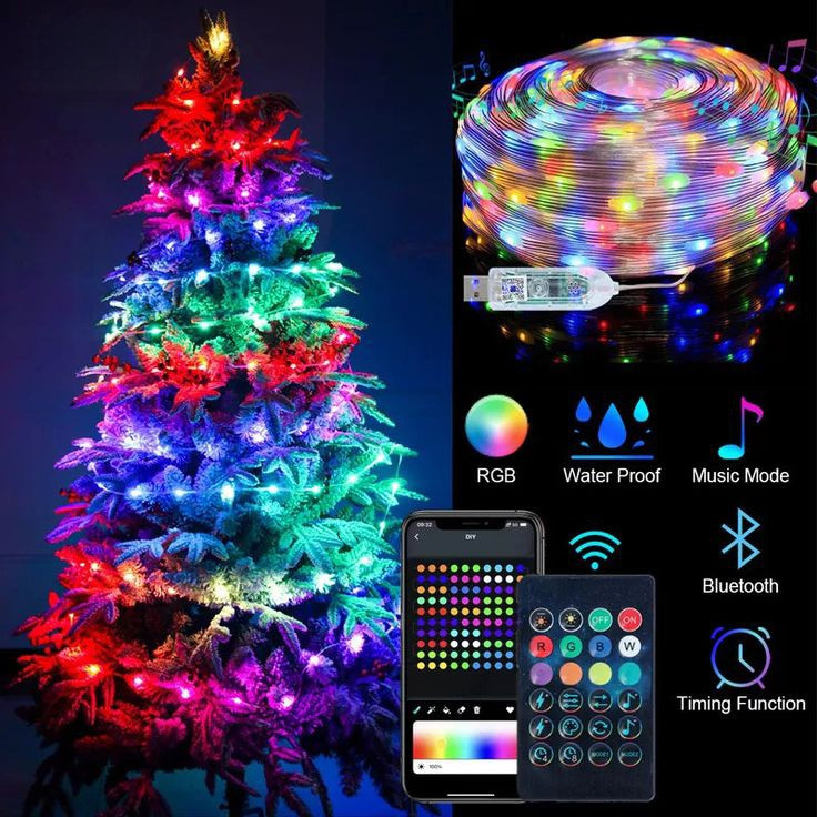 ریسه اسمارت RGB برنامهپذیر ۱۰ متری USB | ضدآب و مقاوم در فضای باز